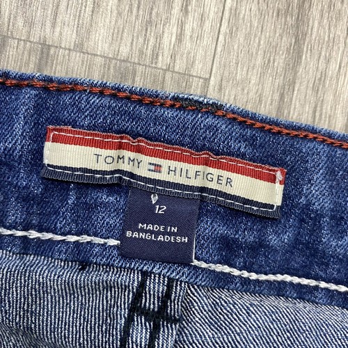TOMMY HILFIGER Rebel Skinny Leg Mid Rise Dark Wash Blue Denim Jeans Boys Size 12 - Picture 8 of 12