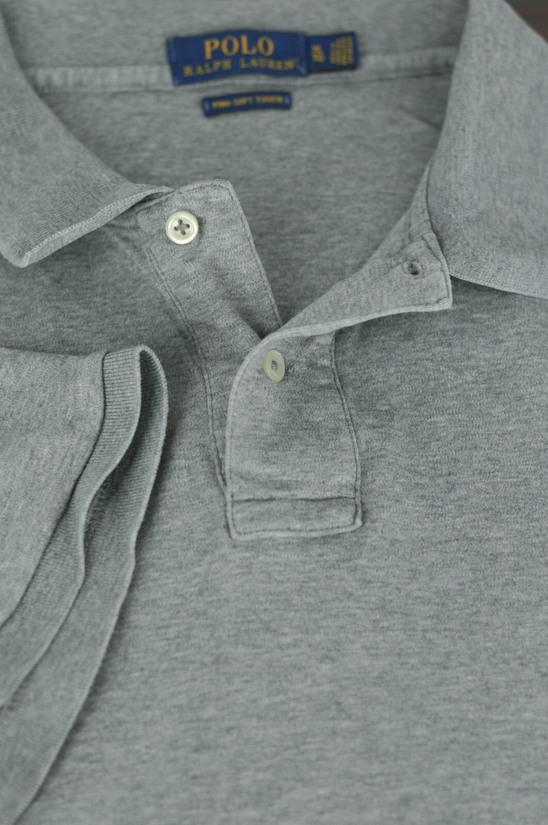 Polo Ralph Lauren Men's Heather Gray Pima Soft Cotton Polo Shirt