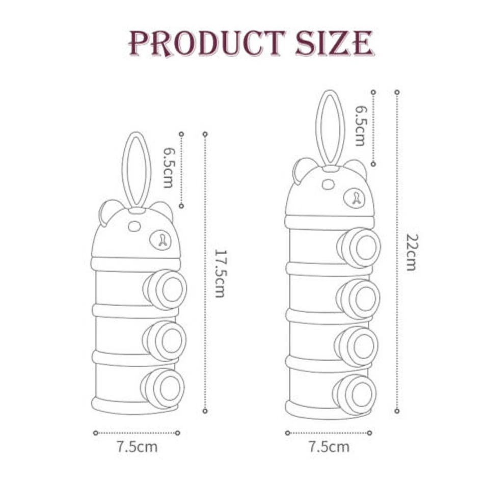 New 4 Layers Baby Formula Dispenser Travel Milk Powder Storage Box Food Containe - Image 3 of 4