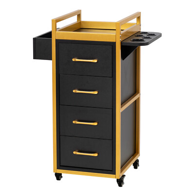 Beauty Trolley Cart Mobile Salon Station with Tool Holders Rolling Salon Cabinet
