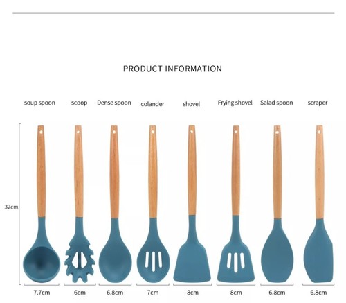 GREY Kitchen Cooking Utensils Set (12 pieces) - Picture 3 of 4