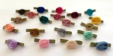 Satin Ribbon Roses Flower Appliques Washable Small Assorted Colors 36 144 pcs