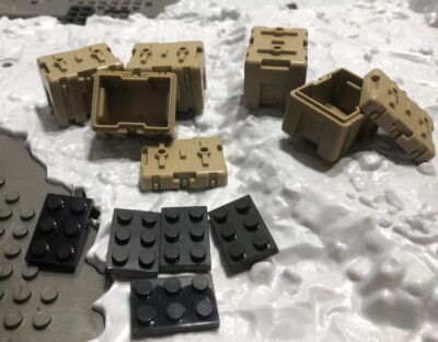 5x Small Tan Utility Case Mega Blok Construx & Other Building Block Compatible