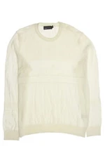 Vince Men's Simi-Sheer Cotton Crew Neck Sweater (Large, Off White) $245
