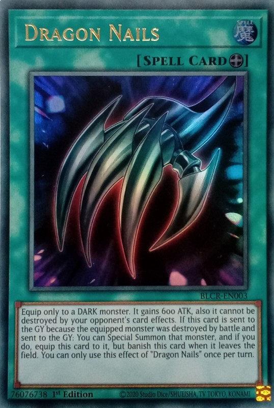 BLCR-EN003 DRAGON NAILS ULTRA RARE 1ST EDITION YuGiOh CARD