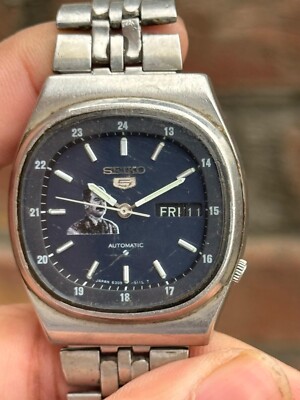 ミ*ツ様 k1123-34★当時物 レトロ Let's Chat 500 ジグソ vintage seiko 5 Automatic Day/Date President Saddam Hussein Logo
