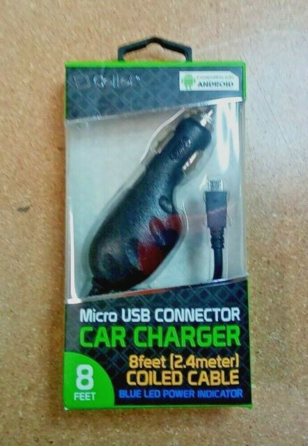 Cellet Black Premium 8 ft. Micro USB Cable Car Charger