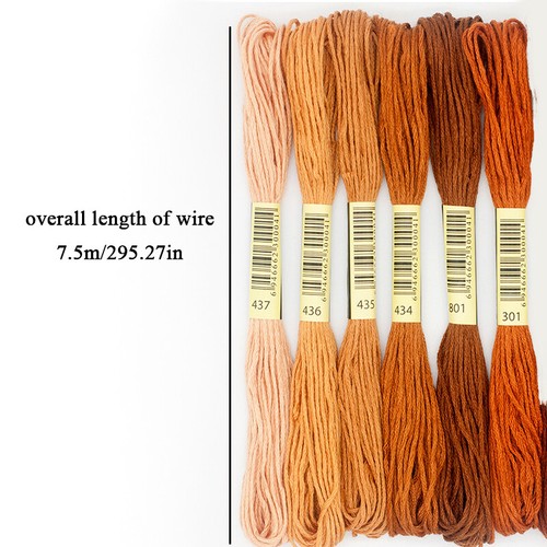 8-color Mixed Cotton Kit Knitting Thread Sewing Thread Embroidery Thread 7.5m - Picture 2 of 21