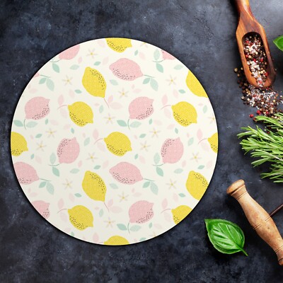 Glas-Herdabdeckplatte Ceranfeldabdeckung Schneideplatten 40 Zitrone mit Blumen