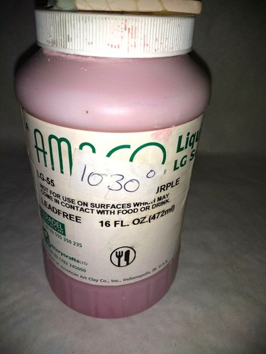 AMACO PURPLE GLAZE 16 fl oz 1030 DEGREES LEADFREE LG-55 - Picture 4 of 4