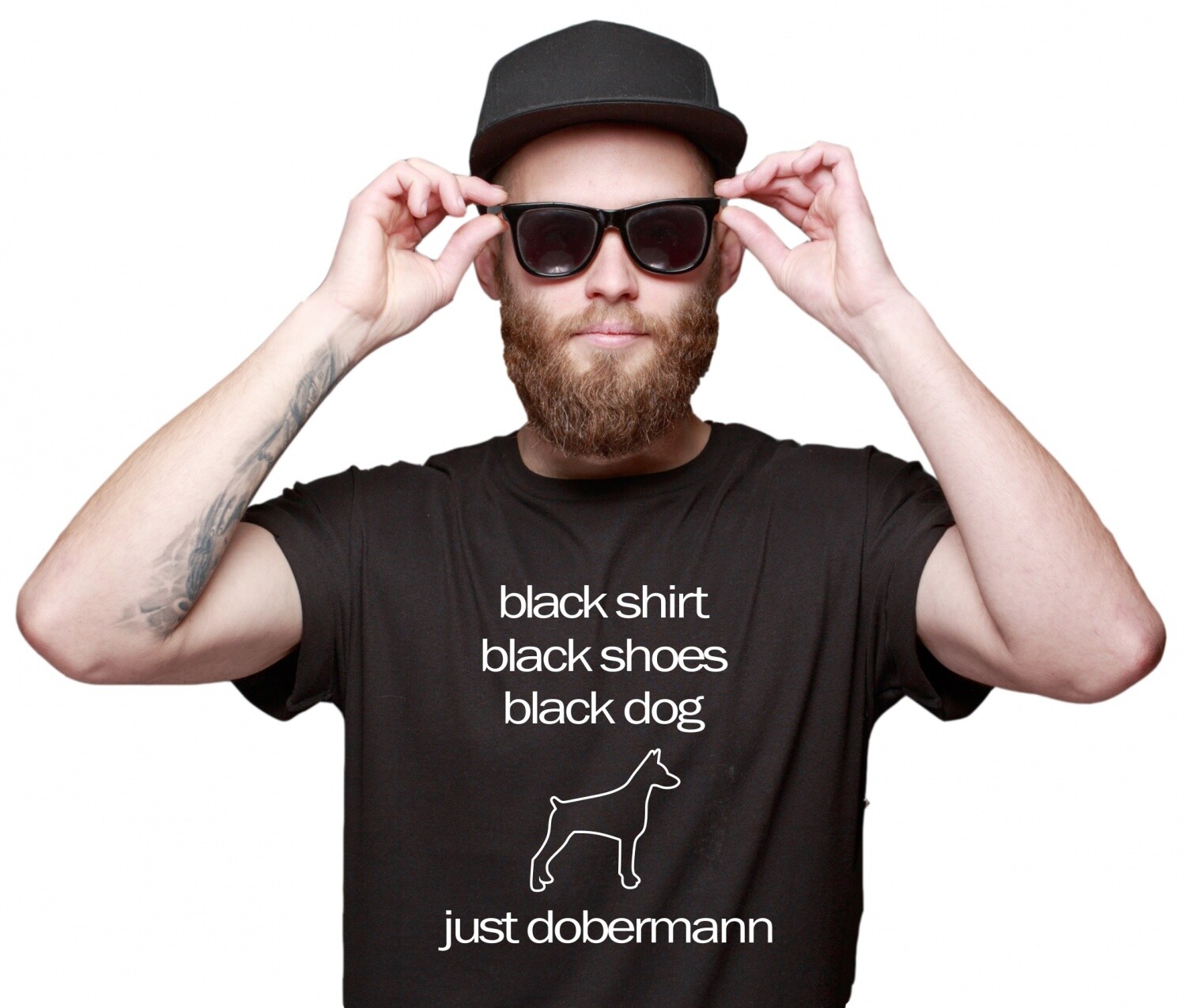Dobermann Unisex T-Shirt Black Dog Hundemotiv Dobbie Dobby Pinscher