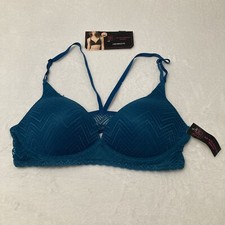 NEW No Boundaries Geo Lace Lounge Bra Racerback Bra Blue Size 36C