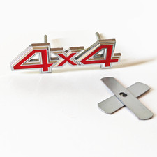Red Chrome 4x4 Grille Front Hood Emblem 3d Sport Badge Decal Metal Universal
