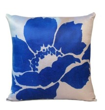 Cotton Cushion Throw Pillow Decorative Case Cover 16x16" Blue Floral Pillowcase