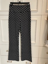 New Women's Long Pants Black with white polkadots Size-M