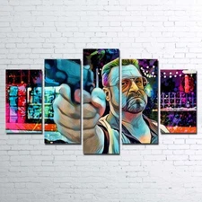 The Big Lebowski Movie John Goodman Walter Sobchak 5 Piece Panel Canvas Wall Art