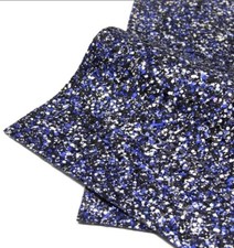 Navy mix Chunky glitter FAUX LEATHER HALF ROLL 12 x 24" 1064513 matted back
