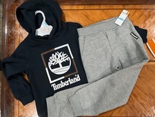 New Boy's blue 2pcTimberland Hoodie and sweatpants set Size 5