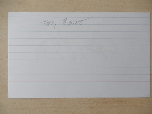 Tony Banks Autographed 3" X 5" Index Card - Picture 3 of 3