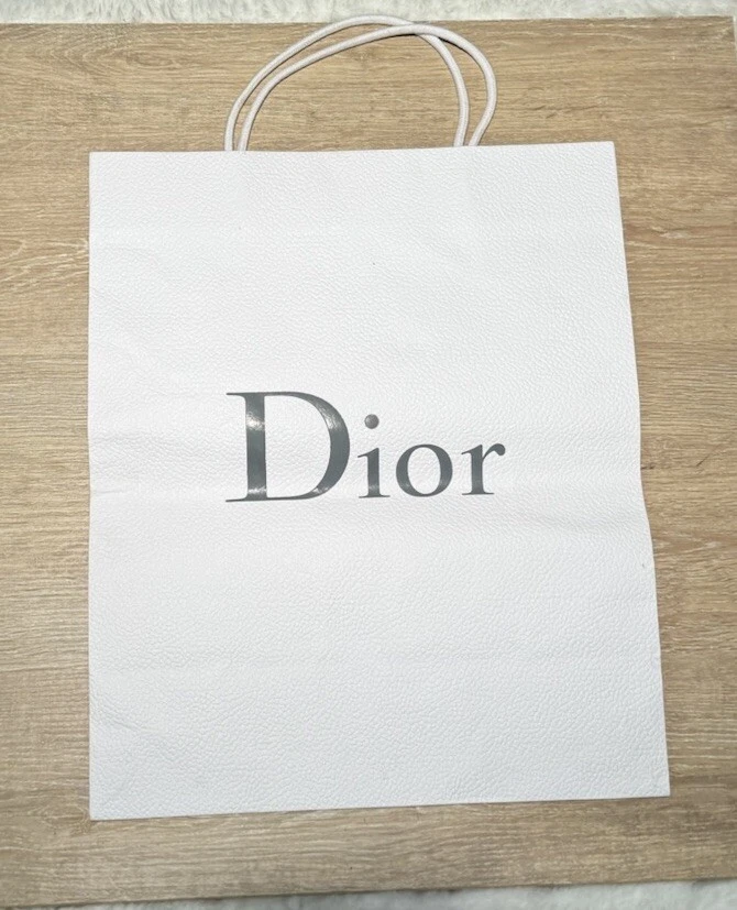 Sac cadeau DIOR blanc avec logo doré authentique 44x36x17,5 cm
