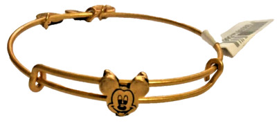 NEW Disney Parks ALEX AND ANI Mickey Mouse Icon Slider Gold Bangle Bracelet