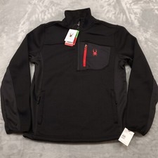 NWT Spyder Core Sweater Mens Small Black 1/4 Zip Pullover Fleece MSRP 149