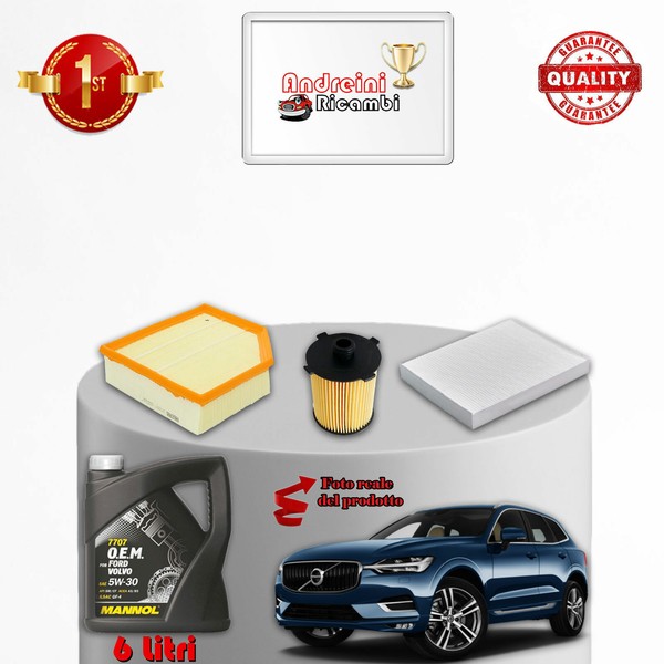Set Service 3 Filter Und ÖL Volvo XC60 II 2.0 T8 Hybrid 246KW 334CV Von 2017>-image