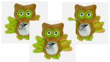 3 pack Multipet Mirror Cat Toy, Owl Size: 3.5  