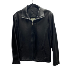 Remy Leather Lambskin Leather Jacket Women's Long Sleeve Full Zip Size Small