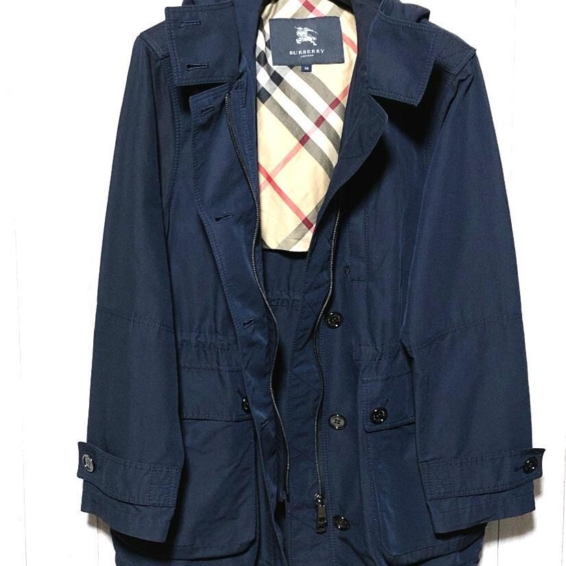 BURBERRY LONDON Hoodie coat zip button color Navy size 38 M