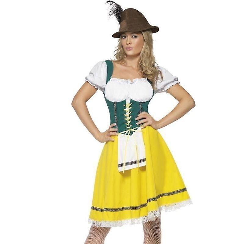 Ladies Yellow Bavarian Oktoberfest Costume XL