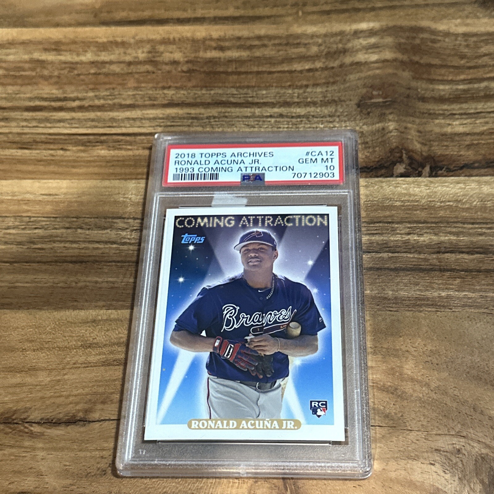 2018 Topps Archives 1993 Coming Attraction #CA12 Ronald Acuna Jr RC PSA 10 S3390