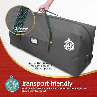 Heavy Duty Christmas Tree Storage Bag Fit 7.5FT Tree Waterproof Handles Charcoal
