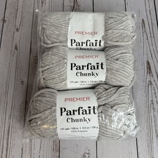 NEW Premier Parfait Chunky Yarn 3.5 oz - Lot of 3 Skeins Fog 1150-56 NWT