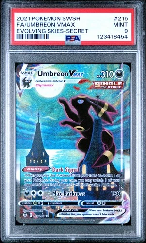 2021 POKEMON SWORD & SHIELD EVOLVING SKIES SECRET FULL ART/UMBREON VMAX PSA 9