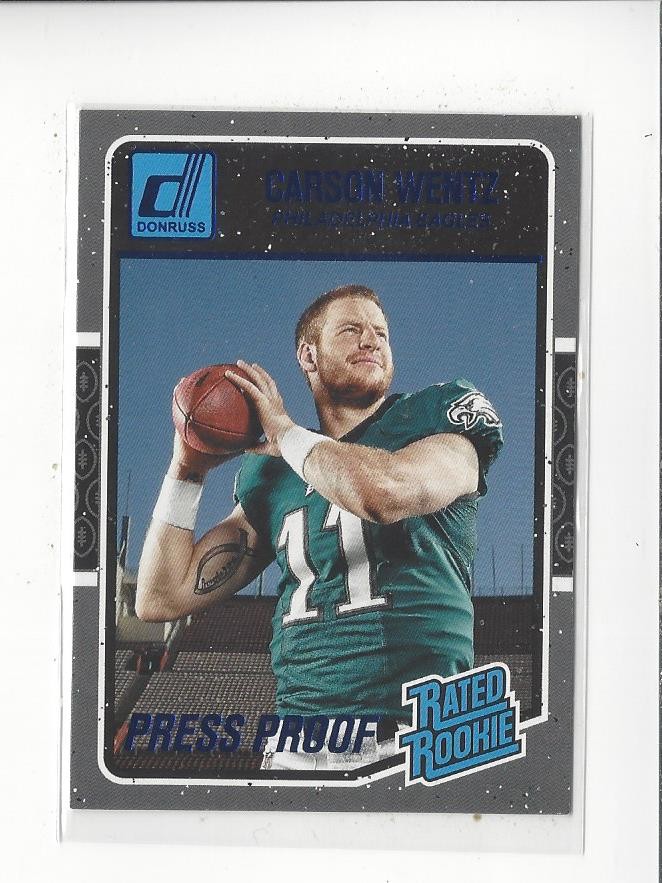 Carson Wentz Panini Donruss #356 Press Proof Blue