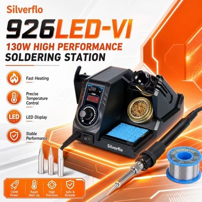 Silverflo 130W Digital Soldering Iron Station Adjustable Temp Welding Kit