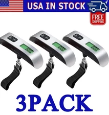 3pc 50Kg Digital Luggage Weighing Scales Suitcase Bag Portable Travel Electronic