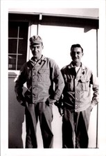 Vintage 1950s US Military Soldiers Snapshot Photo - Army Uniforms Candid