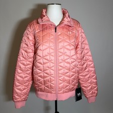 NWT Under Armour UA ColdGear Reactor Performance Jacket Pink Zip Up Womens Large
