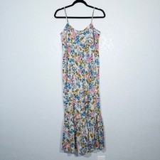 Joe Fresh White Floral Tiered Maxi Dress Size Medium