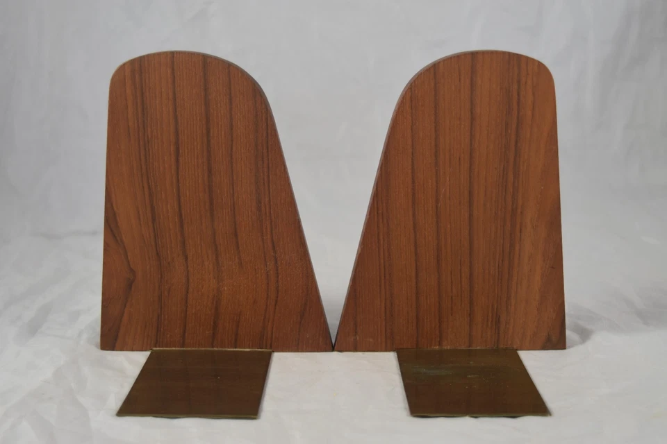 Teak Mid Century Messing Paar Buchstützen  Skandinavien Dänemark 60s 70s Vintage - Bild 4 von 4