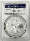 2024-W $1 American Silver Eagle PCGS MS70 First Strike West Point 1 oz Coin