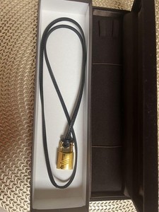 Authentic Hermes Charm Padlock 80cm Gold Plated Metal Metallic Finish