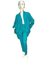 1980s gauze pant set with oversized jacket by Peter Popovitch Size S NOS New Old