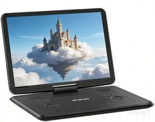 BOIFUN 17.5" Portable DVD Player with 15.6" Swivel Screen Car Built-in 6 Hours