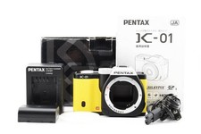 PENTAX K-01 Black Yellow Digital SLR Camera with Box Accessories