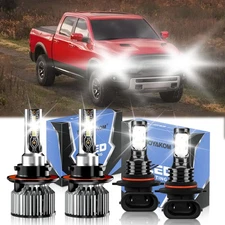 For Dodge Ram 1500 2006-10 LED Headlight Bulb High&Low Beam Fog Light Kit 6500K