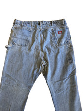 Vtg Dickies Denim Blue Jeans Carpenter Double Knee Workwear Pants 44x30 Mens F1
