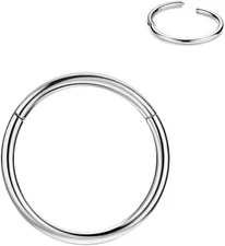 Men Women 316L Surgical Steel Hinged Nose Rings Hoop for Nostril Septum Cartilag